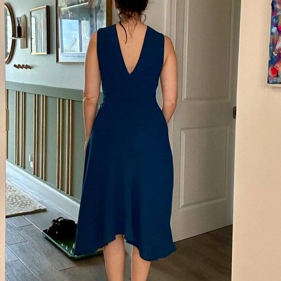Reiss Marling Warp-Front Midi Dress in Ocean Blue - size 6 - Picture 5 of 7